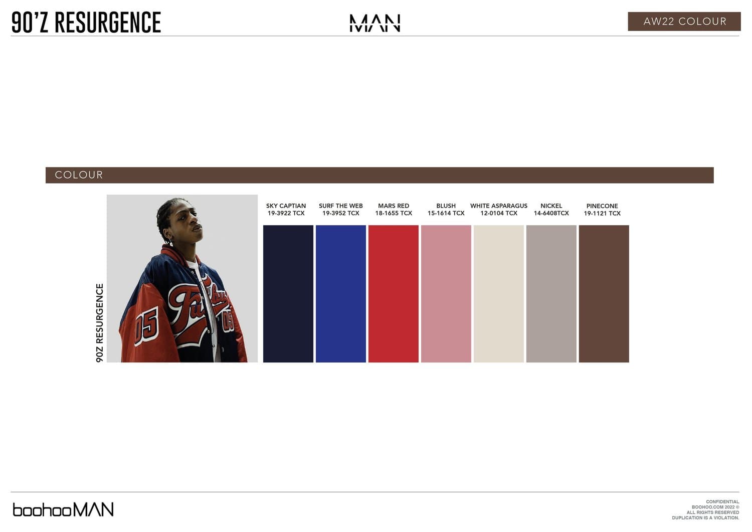 90's Resurgence AW22 colour palette