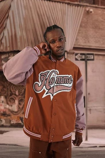 Brown Homme varsity jacket
