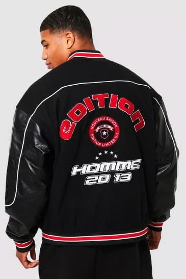 Black Edition varsity jacket, back