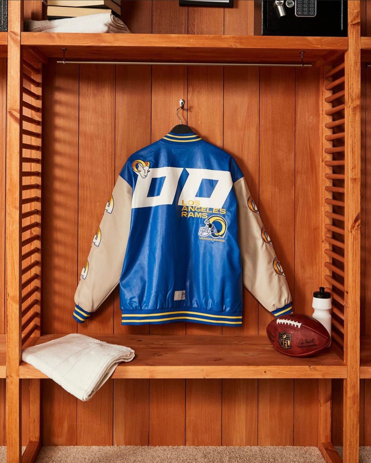 Rams varsity jacket, back