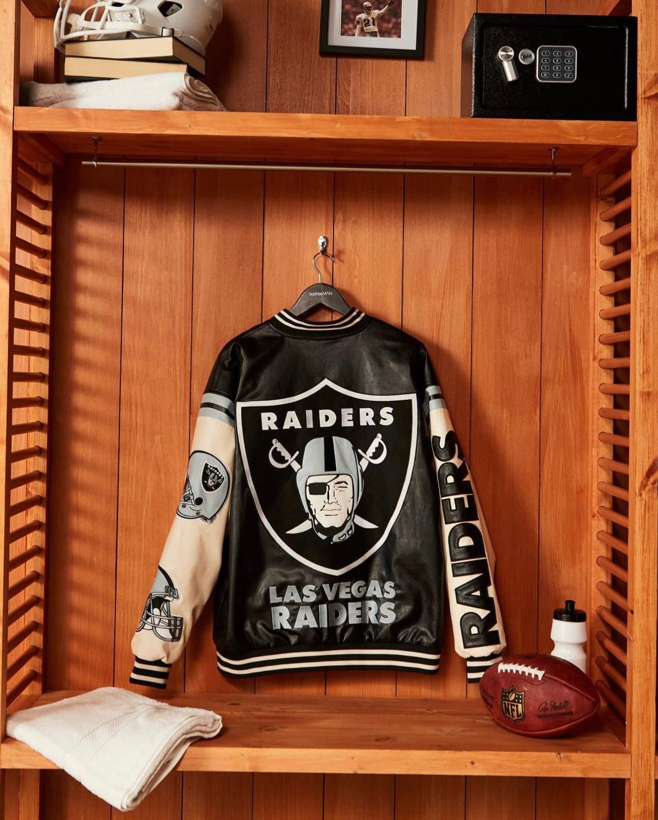 Las Vegas Raiders varsity jacket, back
